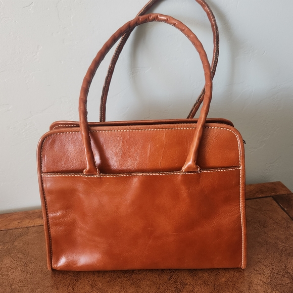 Brown Embossed Leather Handbag - Picture 9 of 11